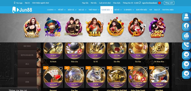 Sòng bài dựa trên những tựa trò chơi đánh bài phổ biến