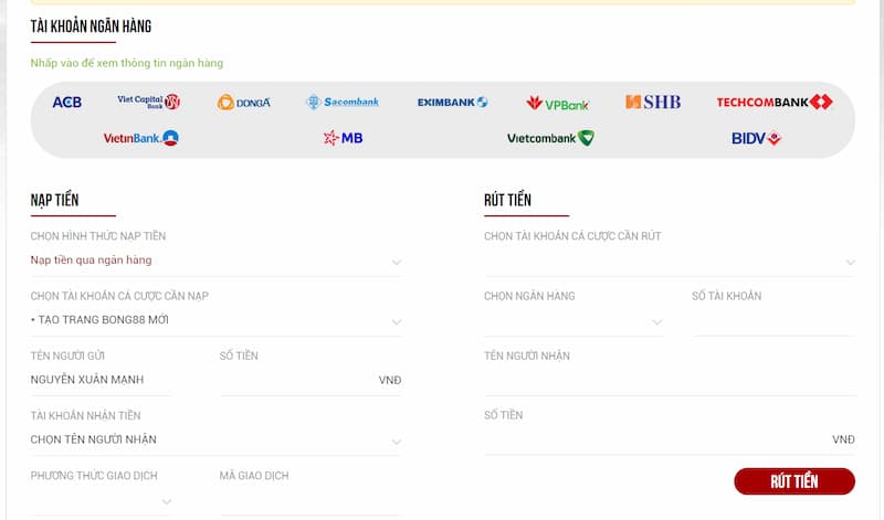 Hướng dẫn nạp tiền Mibet