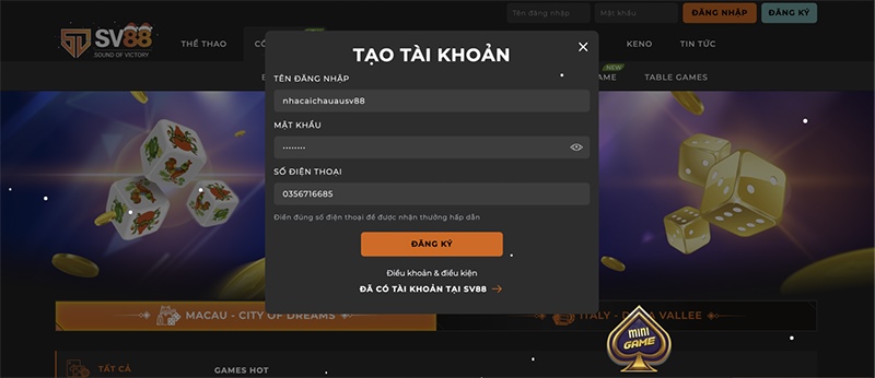 Kiểm tra thông tin và hoàn tất quá trình đăng ký SV88 theo yêu cầu