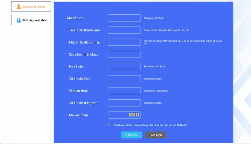 Cách tạo tài khoản